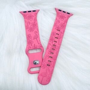 New Pink Floral Design Watch Bands For Apple Watch Series  42mm 44mm 45mm 49mm